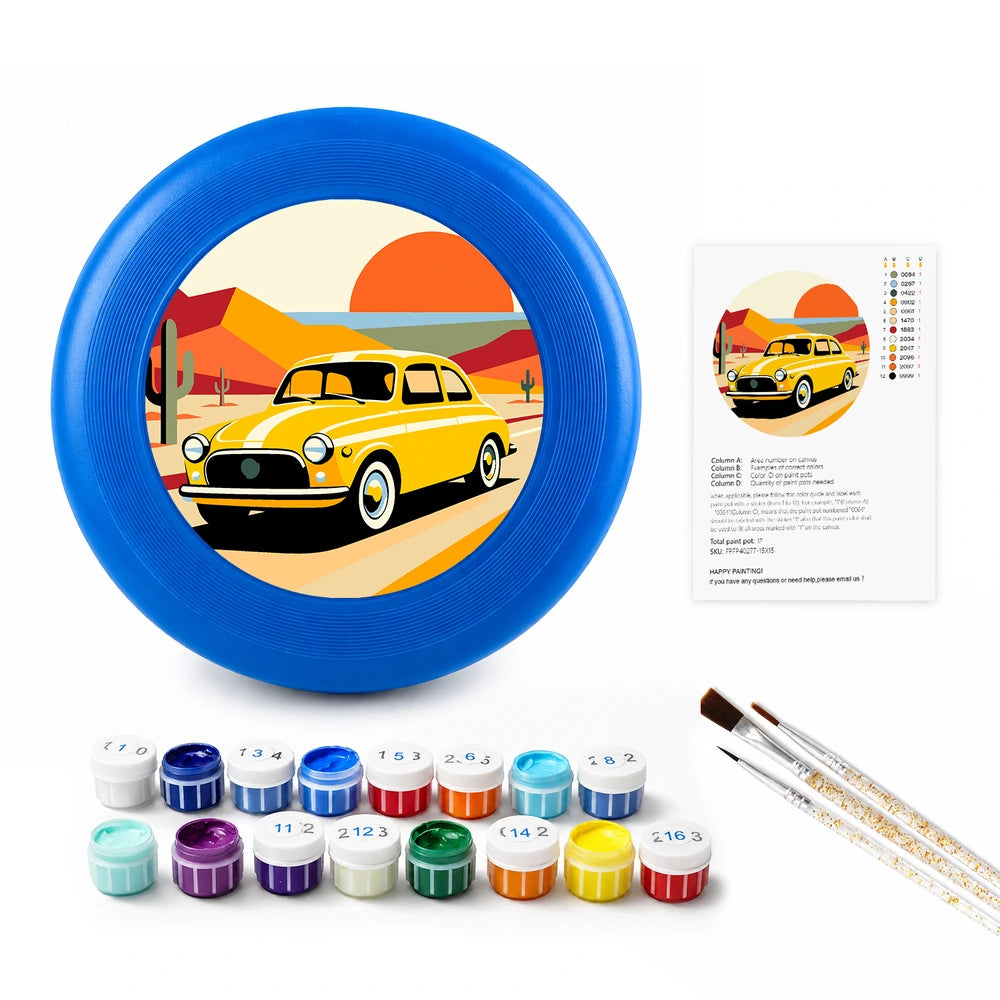 Paint by Numbers - Frisbee | Yellow Car at Sunset