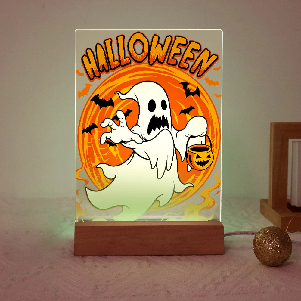 Paint by Numbers - Halloween Light | Ghost with Candy Bucket