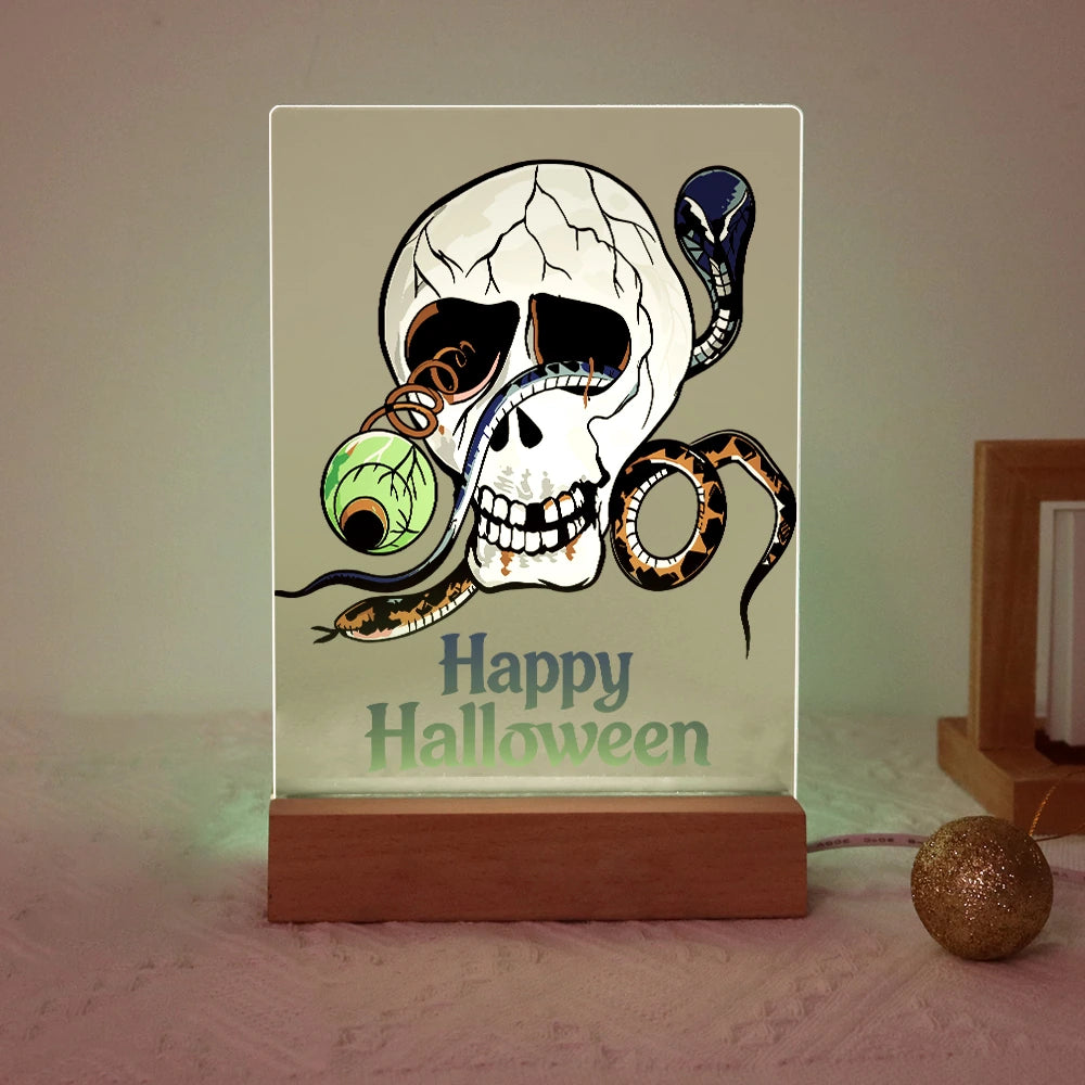 
Paint by Numbers - Halloween Light | Skull with Snake and Eye
