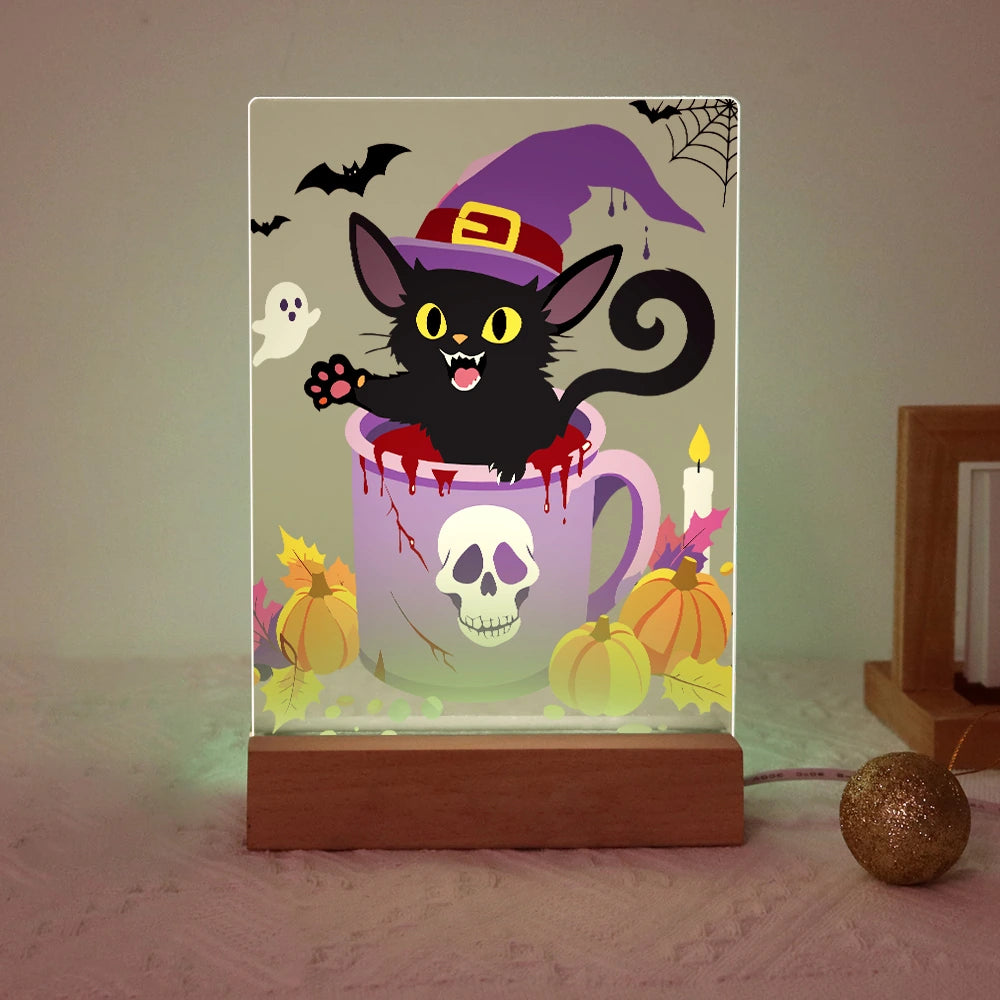 
Paint by Numbers - Halloween Light | Witch Cat in a Teacup