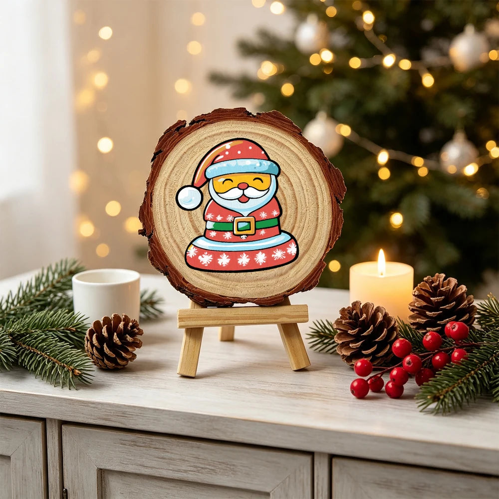 
Paint by Numbers - Wood Slice | Santa Cookie