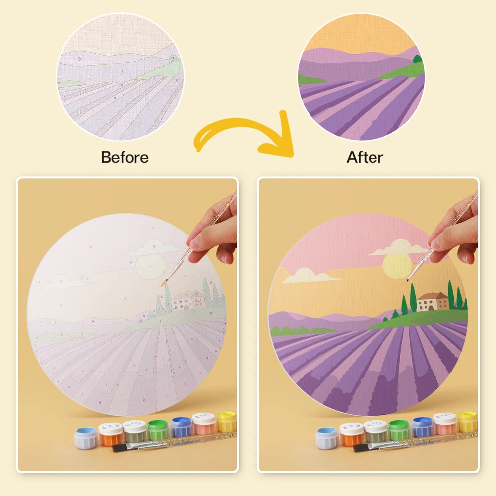 Paint by Numbers – 6 Mini Paintings | Dream Destination Rounds (Round)