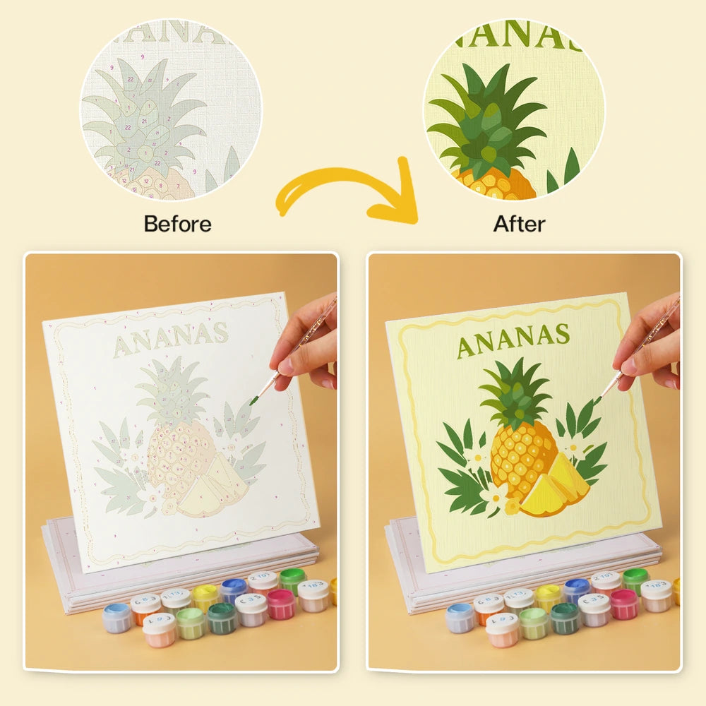 Paint by Numbers – 6 Mini Paintings | Italian Fruit Labels (Square)