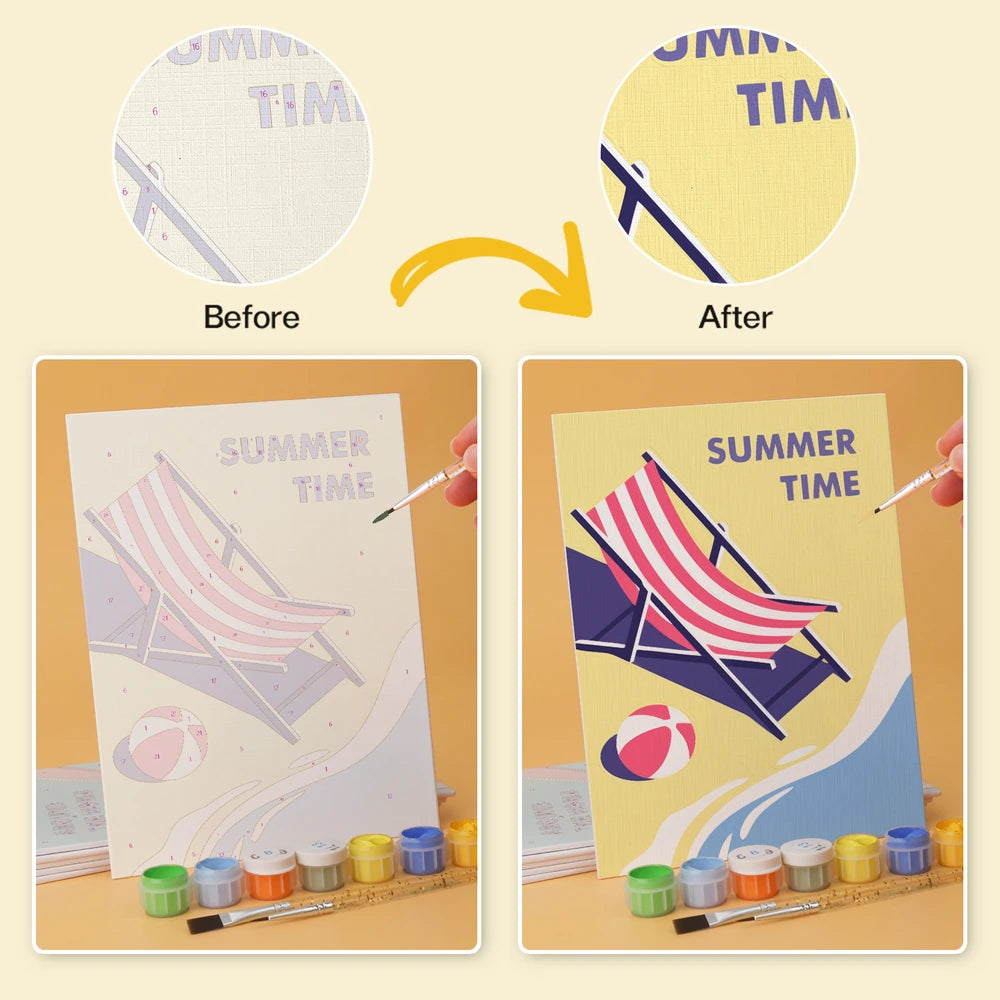 
Paint by Numbers – 6 Mini Paintings | Summer Time Travel Posters