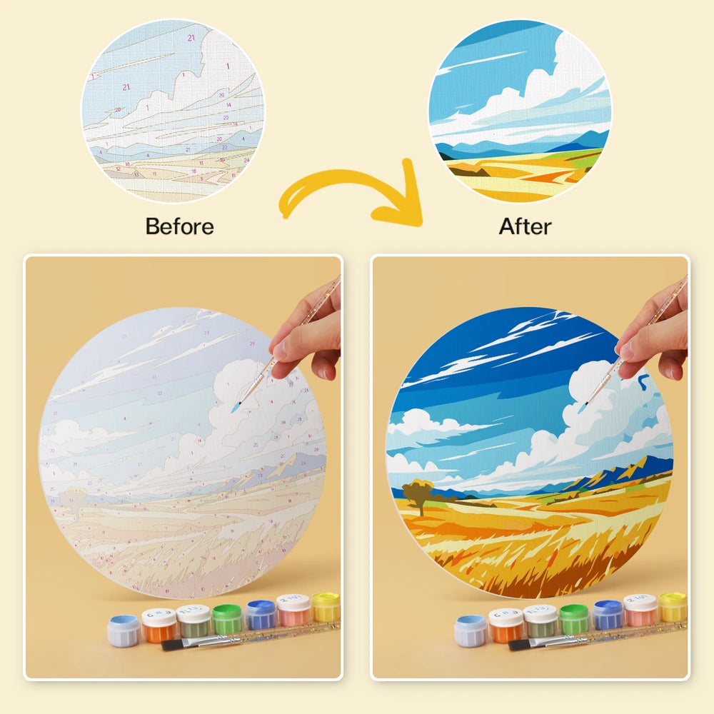 
Paint by Numbers – 6 Mini Paintings | Vivid Nature Rounds (Round)