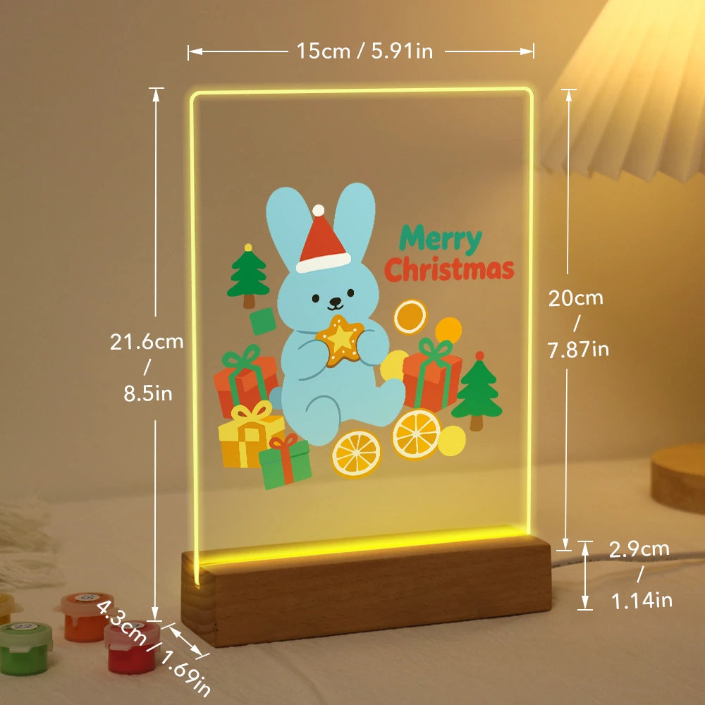 
Paint by Numbers - Christmas Light | Blue Bunny with a Golden Star