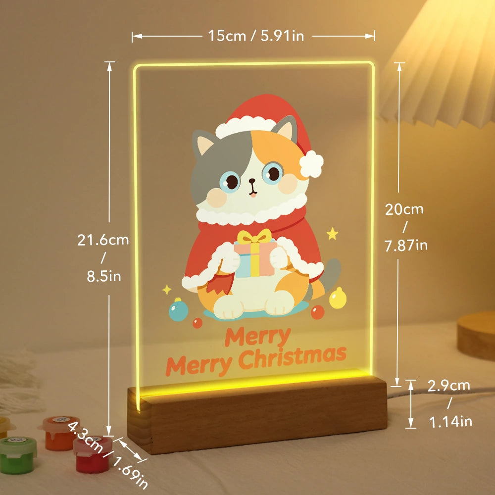 
Paint by Numbers - Christmas Light | Cat in a Santa Cape