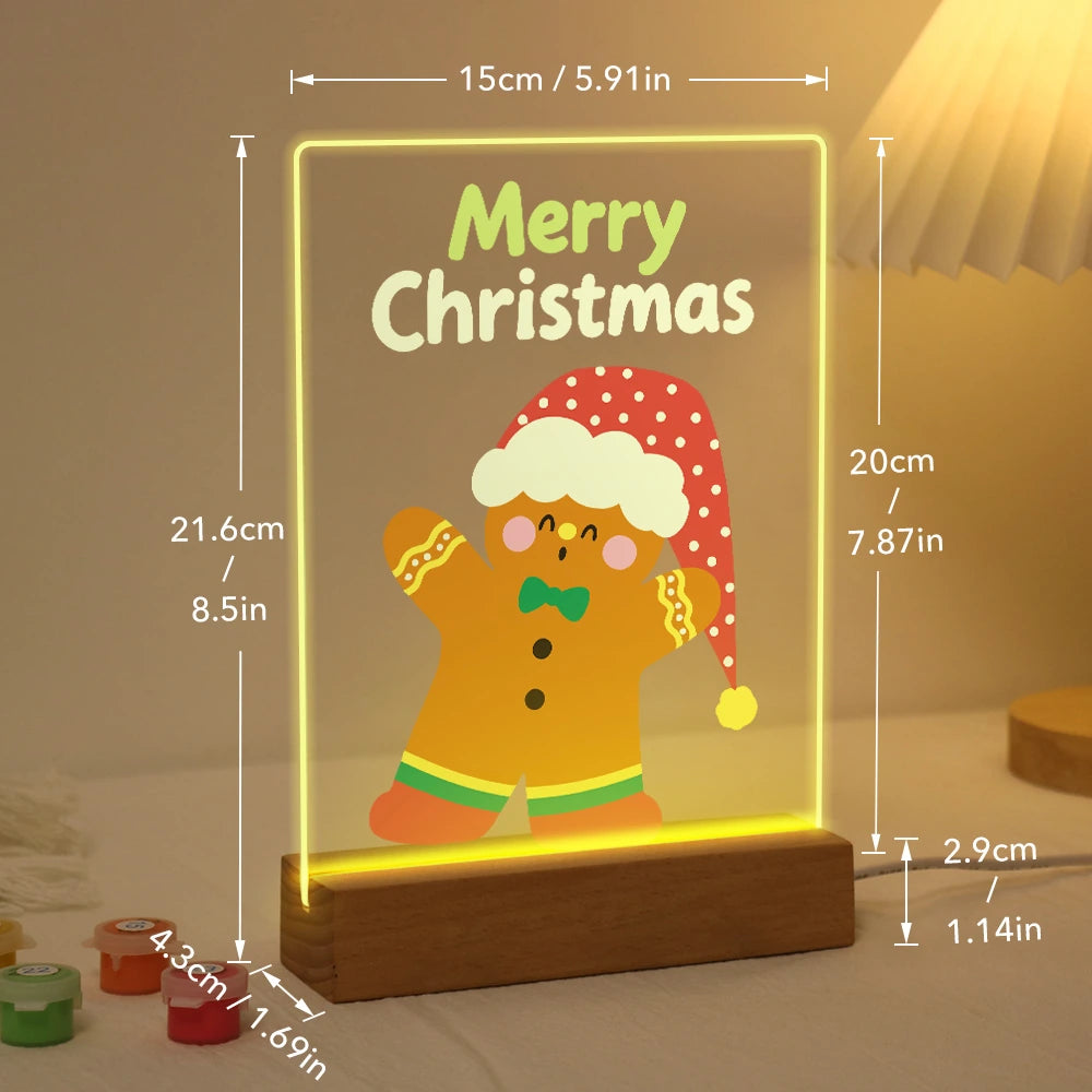 Paint by Numbers - Christmas Light | Gingerbread Man in a Santa Hat