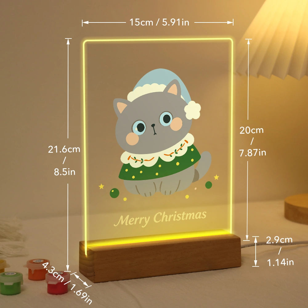 
Paint by Numbers - Christmas Light | Grey Cat in a Festive Collar