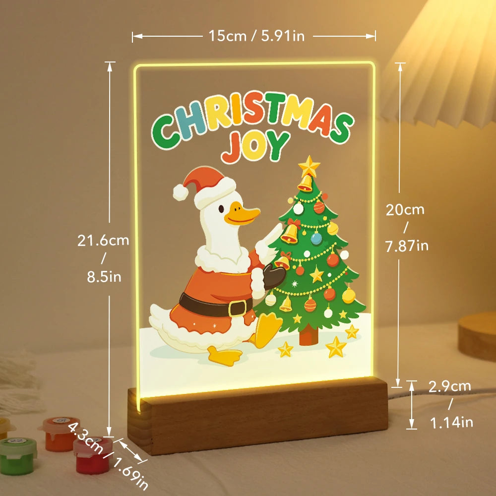 Paint by Numbers - Christmas Light | Santa Duck Decorating the Tree