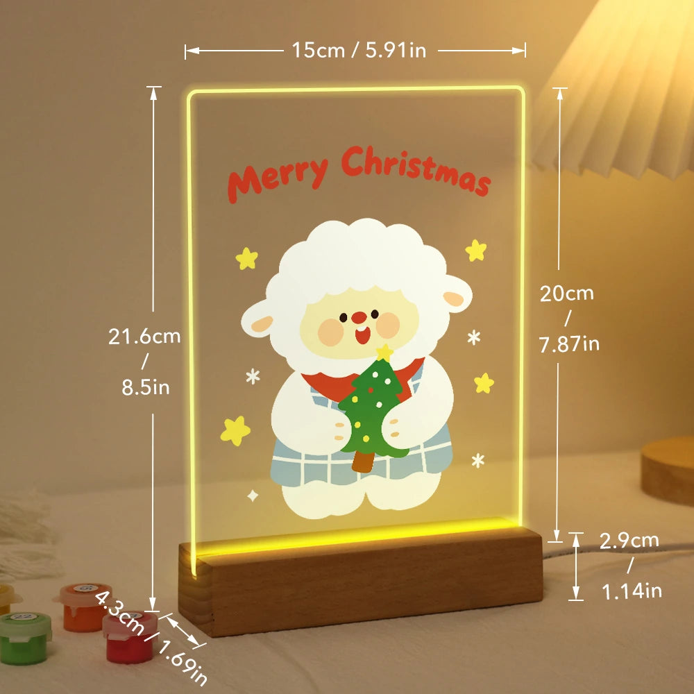 
Paint by Numbers - Christmas Light | Sheep Holding a Christmas Tree