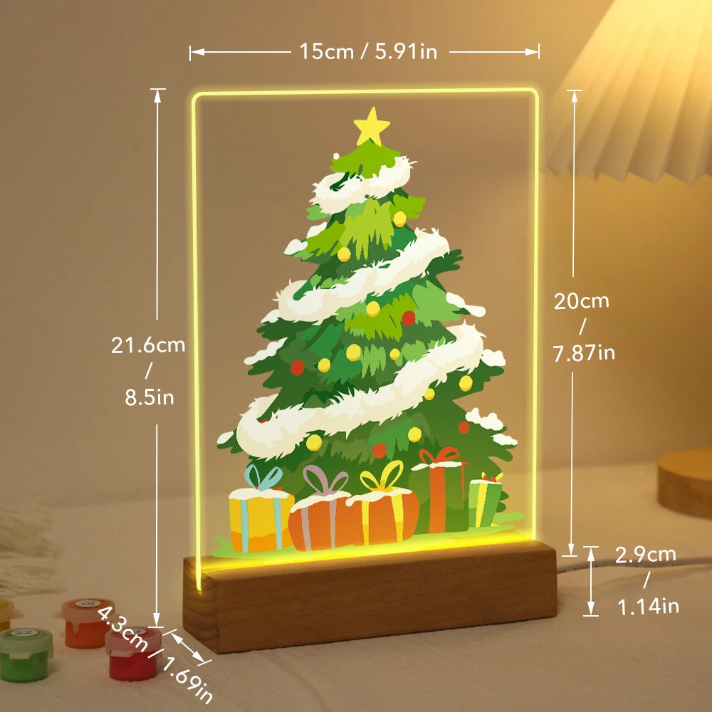 
Paint by Numbers - Christmas Light | Snow-Covered Tree with Presents