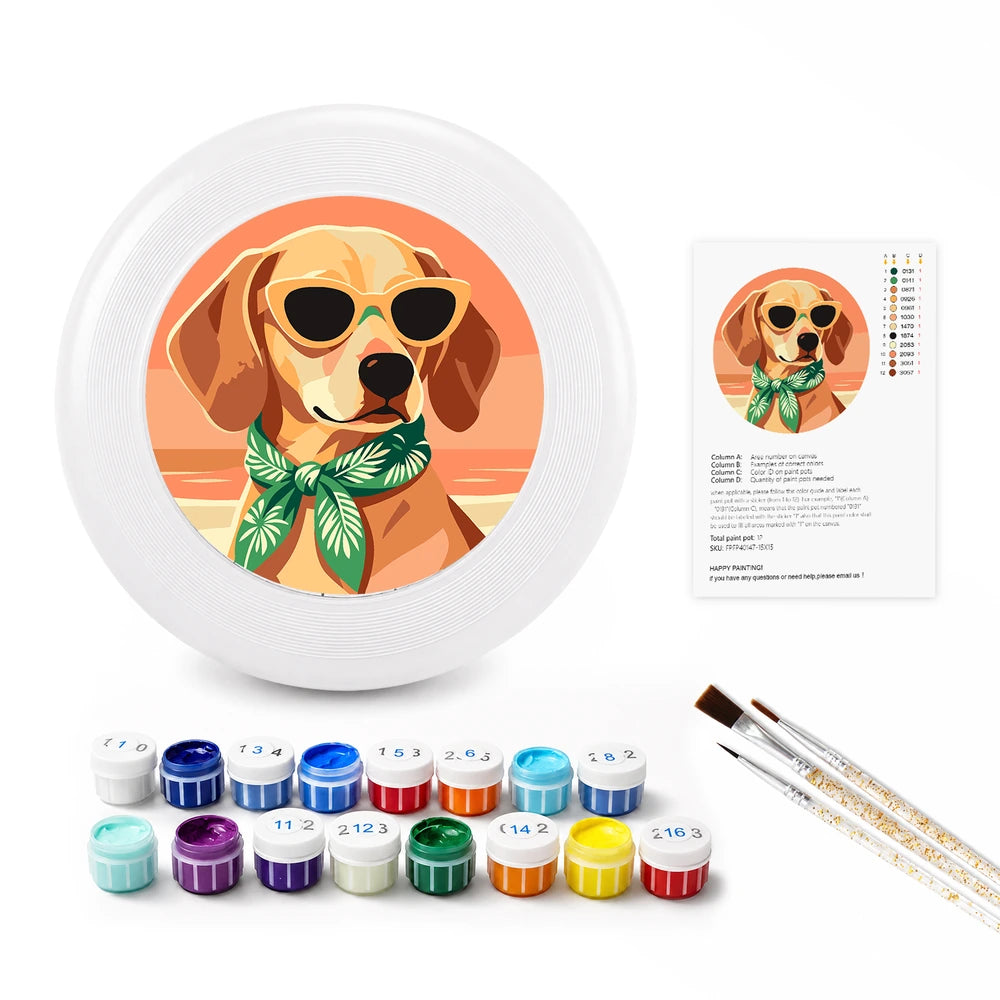 
Paint by Numbers - Frisbee | Beach Dog in Sunglasses
