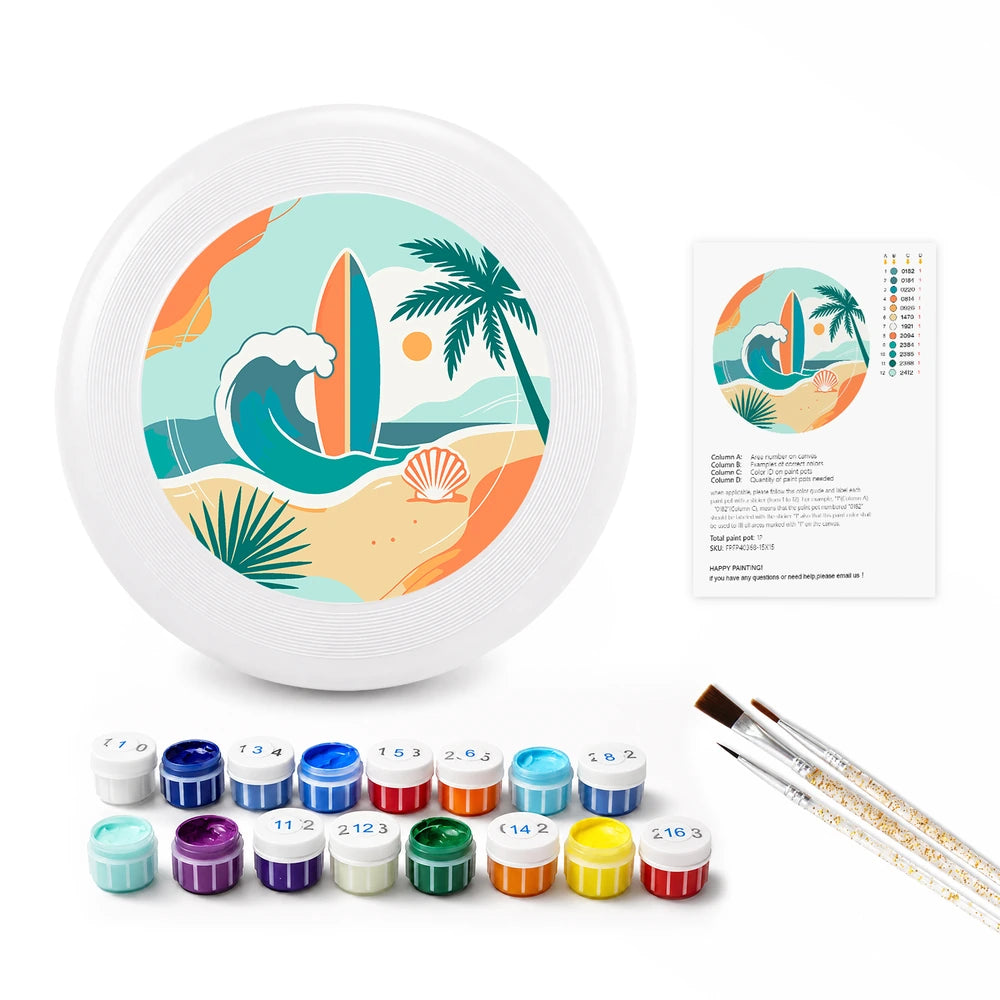 
Paint by Numbers - Frisbee | Beach with a Surfboard