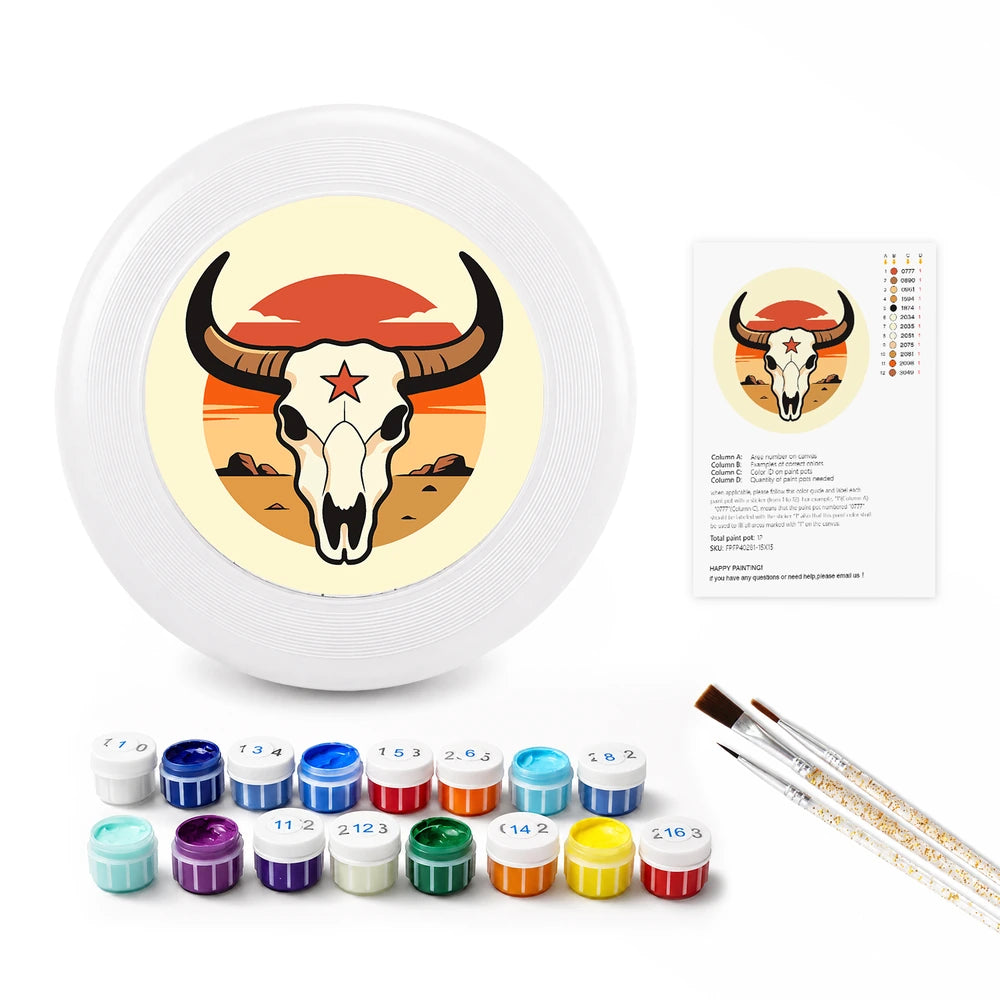 
Paint by Numbers - Frisbee | Bull Skull with a Star
