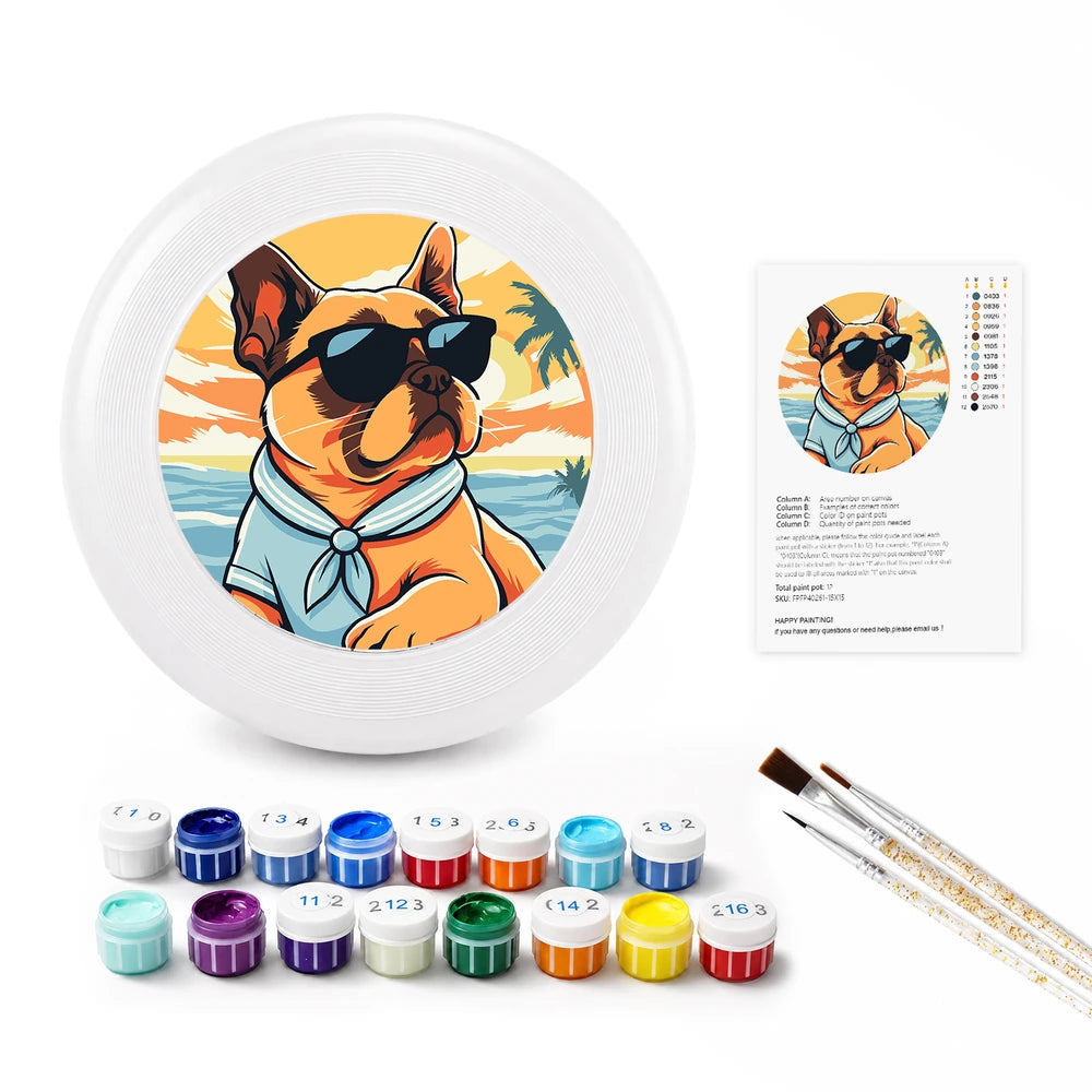 
Paint by Numbers - Frisbee | Bulldog on the Beach