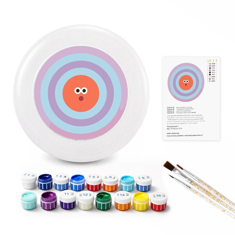 Paint by Numbers - Frisbee | Bullseye Face in Orange