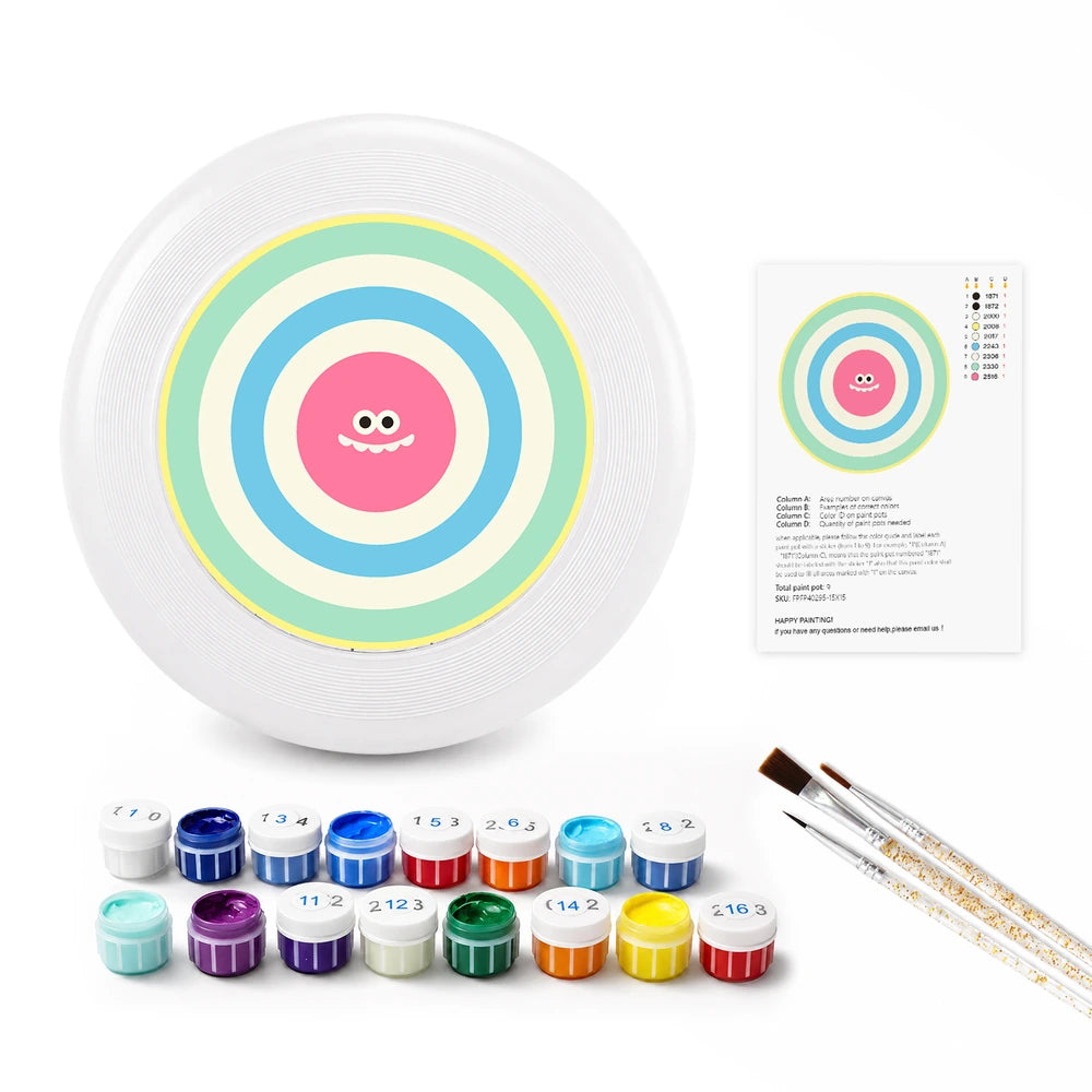 
Paint by Numbers - Frisbee | Bullseye Face in Pink