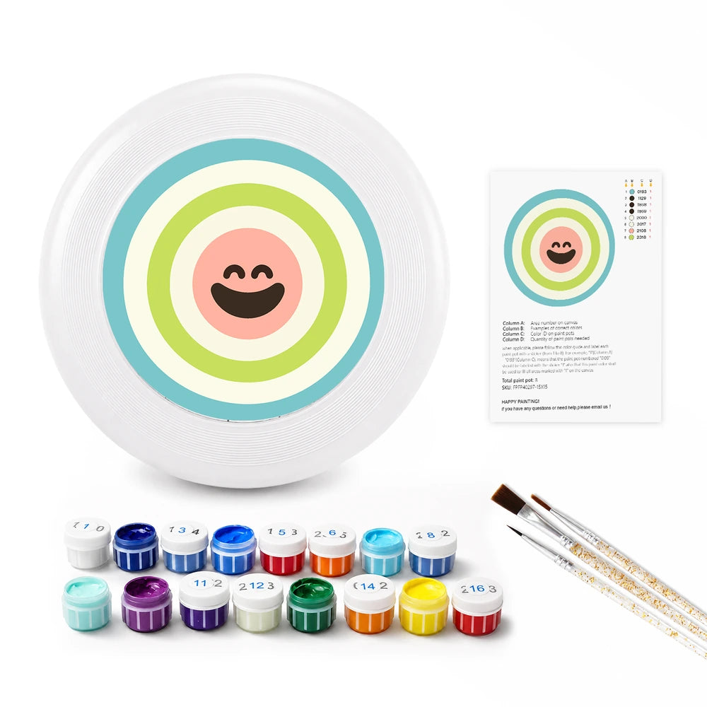 Paint by Numbers - Frisbee | Bullseye Smile in Green