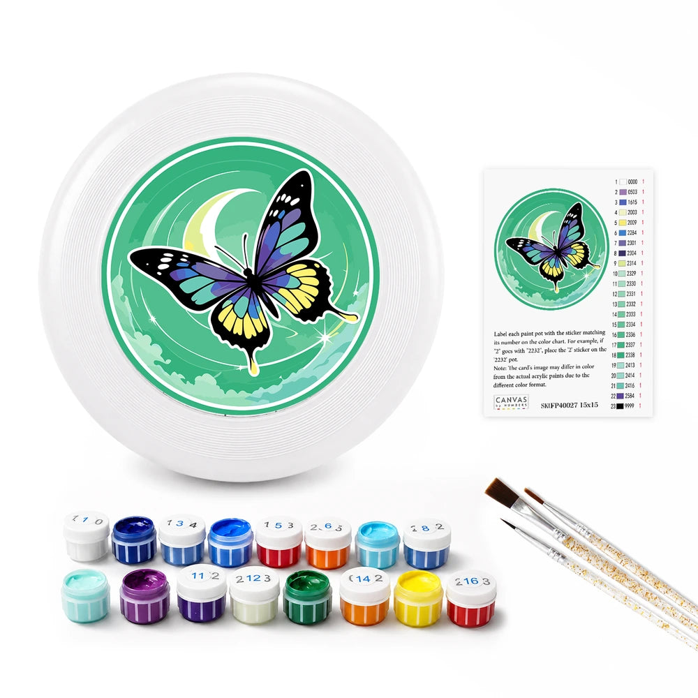 
Paint by Numbers - Frisbee | Butterfly and Crescent Moon