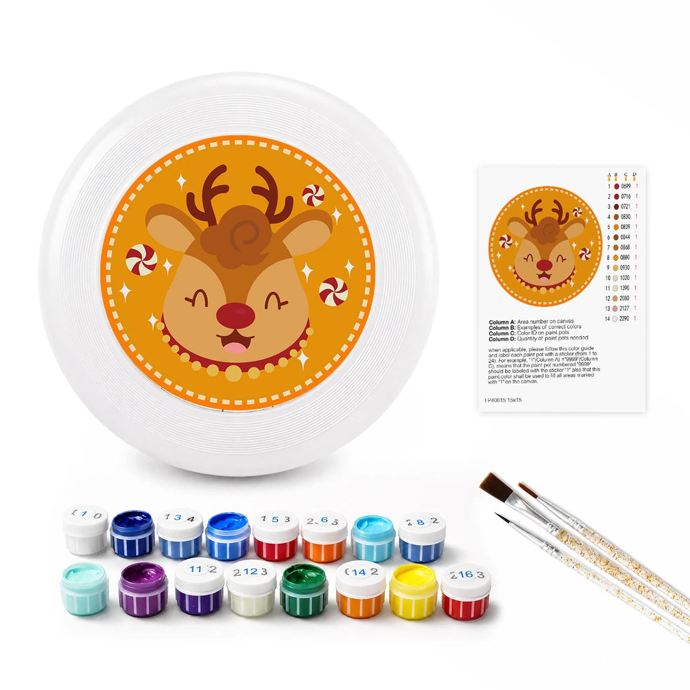 
Paint by Numbers - Frisbee | Candy Cane Reindeer