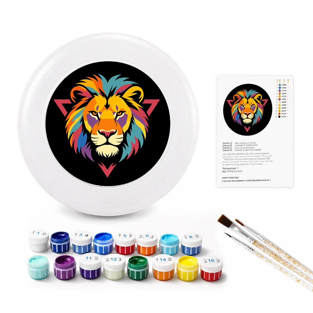 
Paint by Numbers - Frisbee | Colorful Lion Emblem