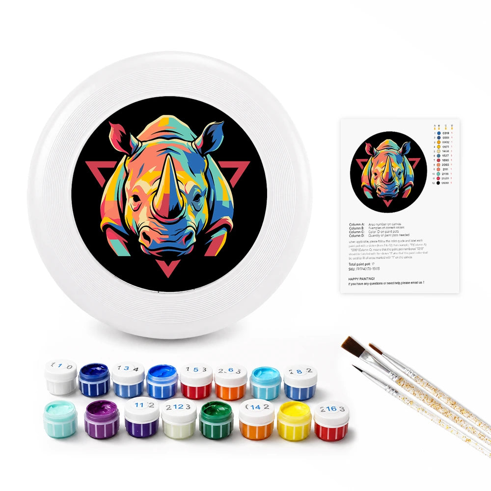 Paint by Numbers - Frisbee | Colorful Rhino Emblem