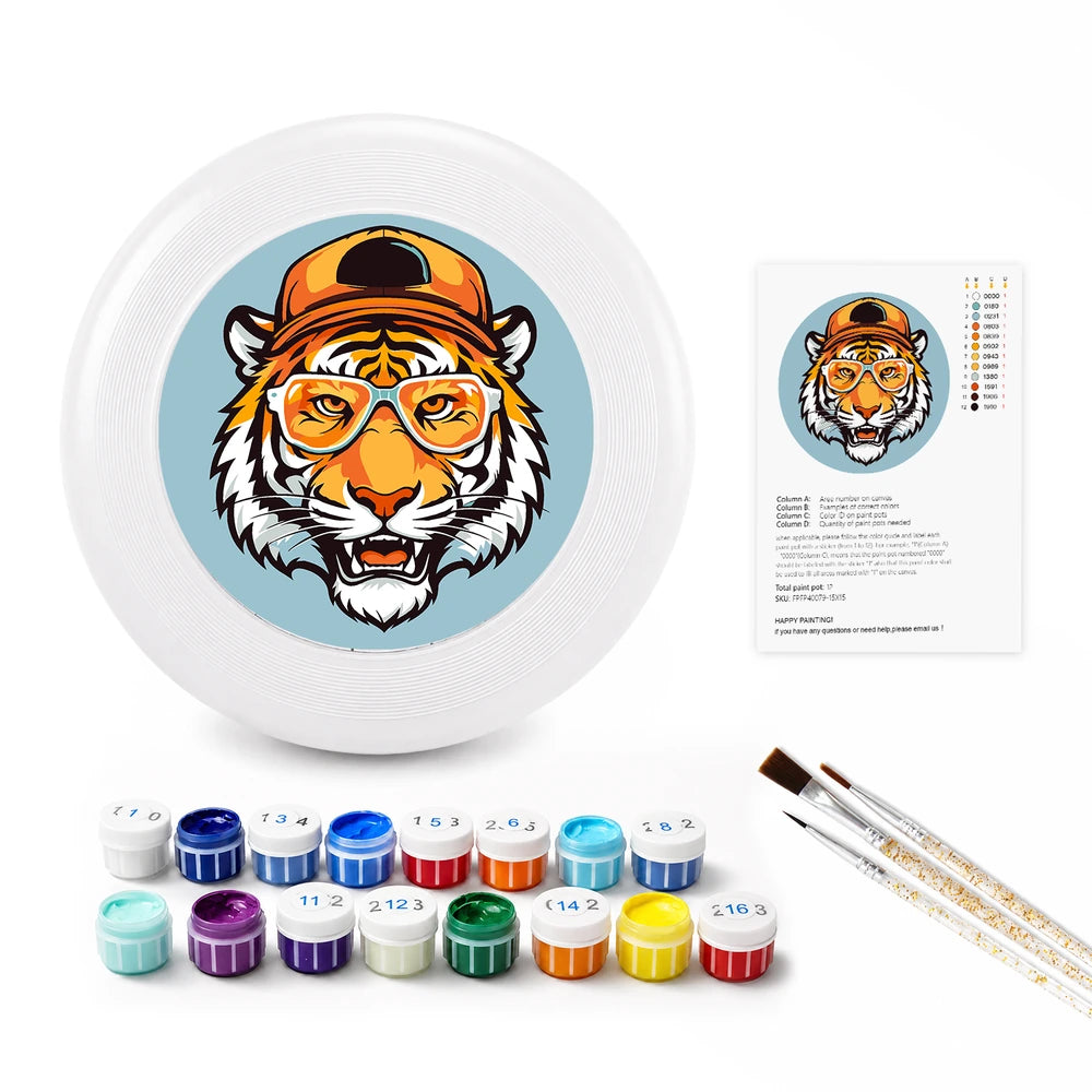 
Paint by Numbers - Frisbee | Cool Tiger in a Cap
