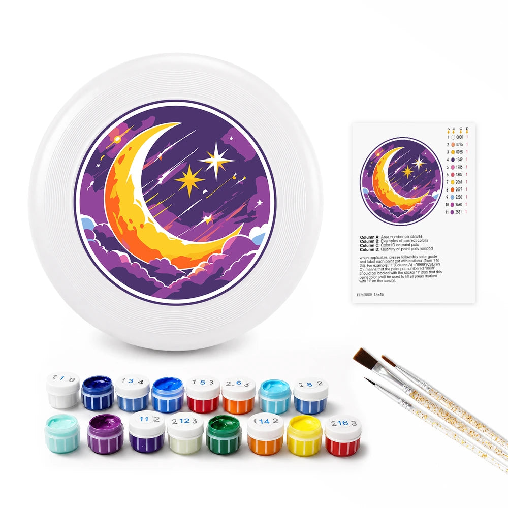 
Paint by Numbers - Frisbee | Crescent Moon and Stars