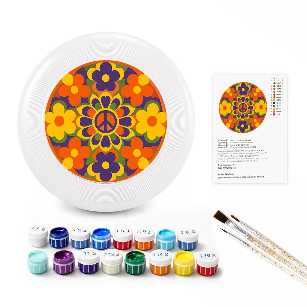Paint by Numbers - Frisbee | Flower Power Mandala