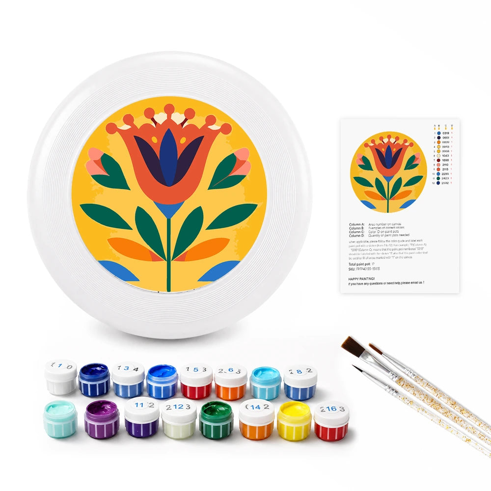 
Paint by Numbers - Frisbee | Folk Tulip in Yellow