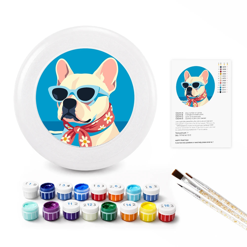 
Paint by Numbers - Frisbee | French Bulldog in Sunglasses