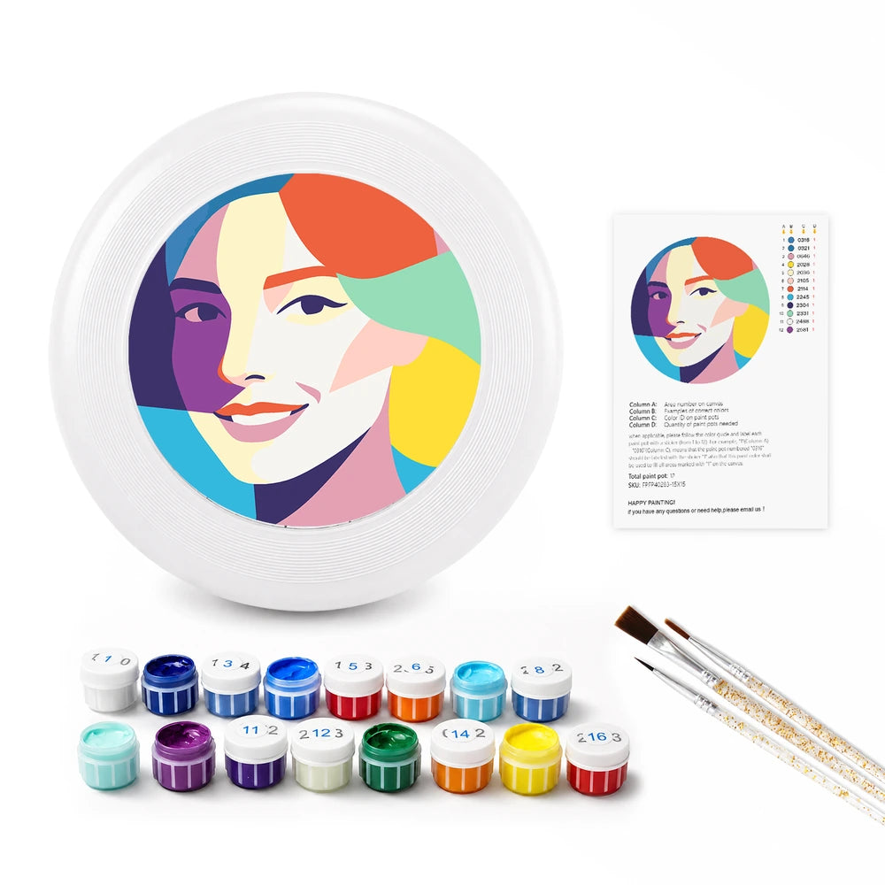 
Paint by Numbers - Frisbee | Geometric Woman Portrait
