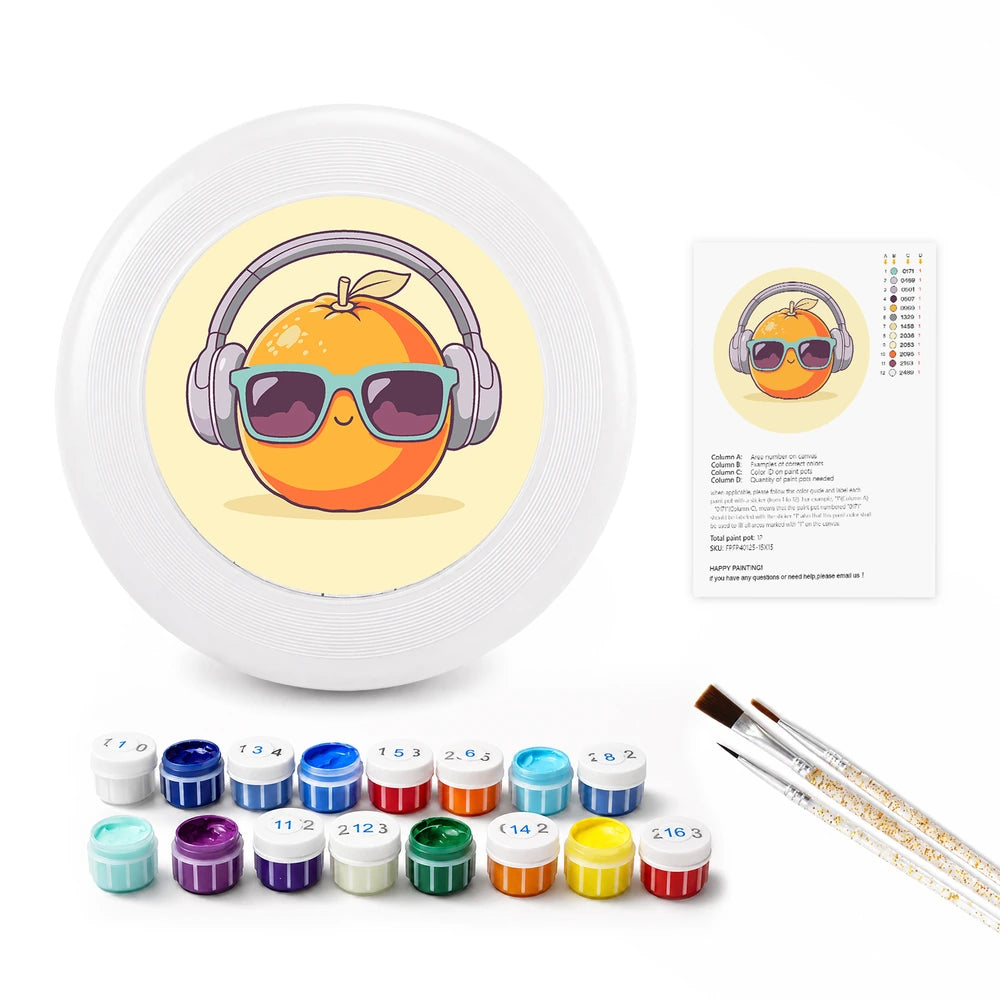 Paint by Numbers - Frisbee | Orange with Headphones