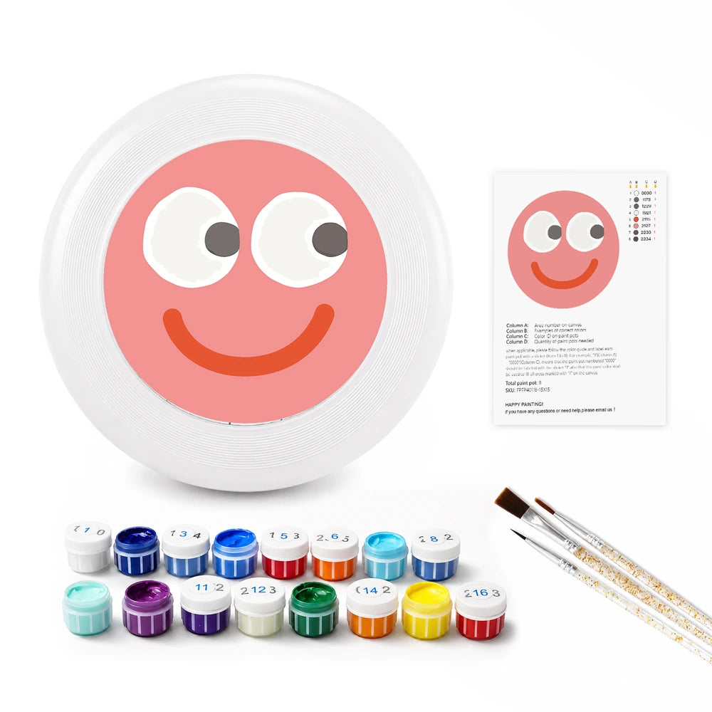Paint by Numbers - Frisbee | Pink Smiley Face