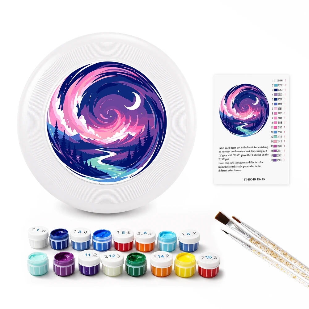 
Paint by Numbers - Frisbee | Pink Wave Swirl