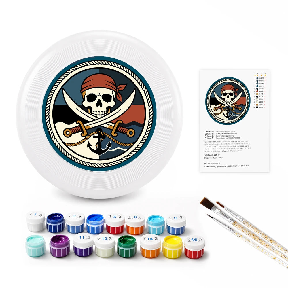
Paint by Numbers - Frisbee | Pirate Skull and Swords