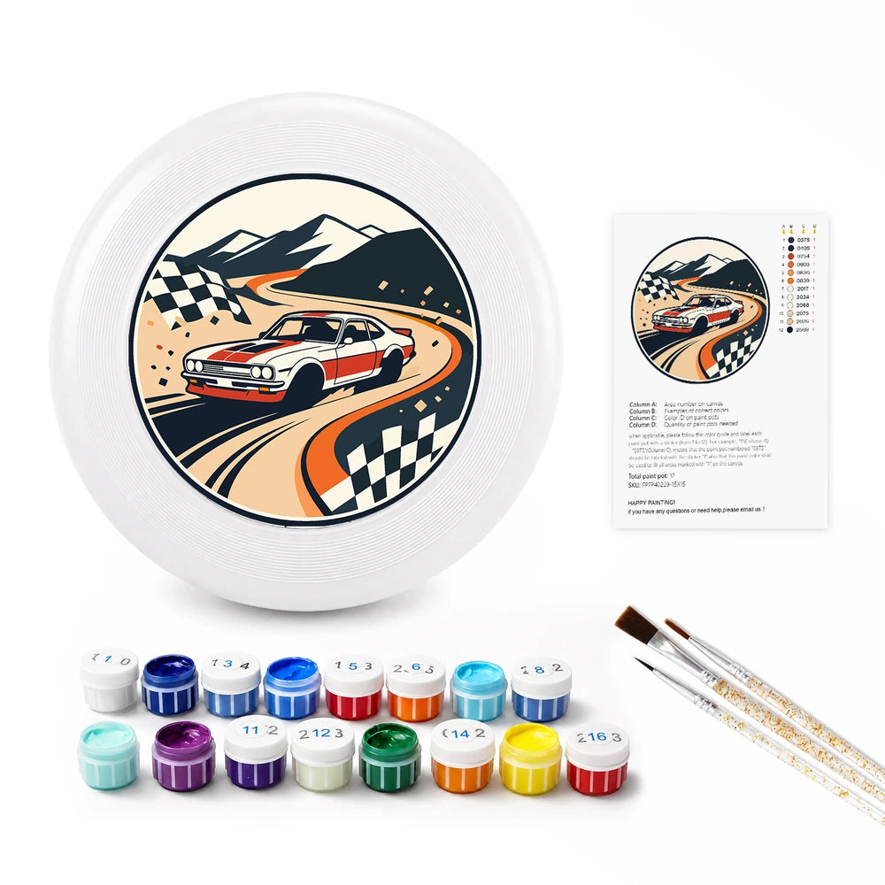 Paint by Numbers - Frisbee | Race Car on the Track