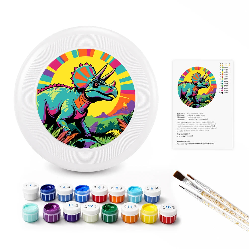 
Paint by Numbers - Frisbee | Rainbow Triceratops