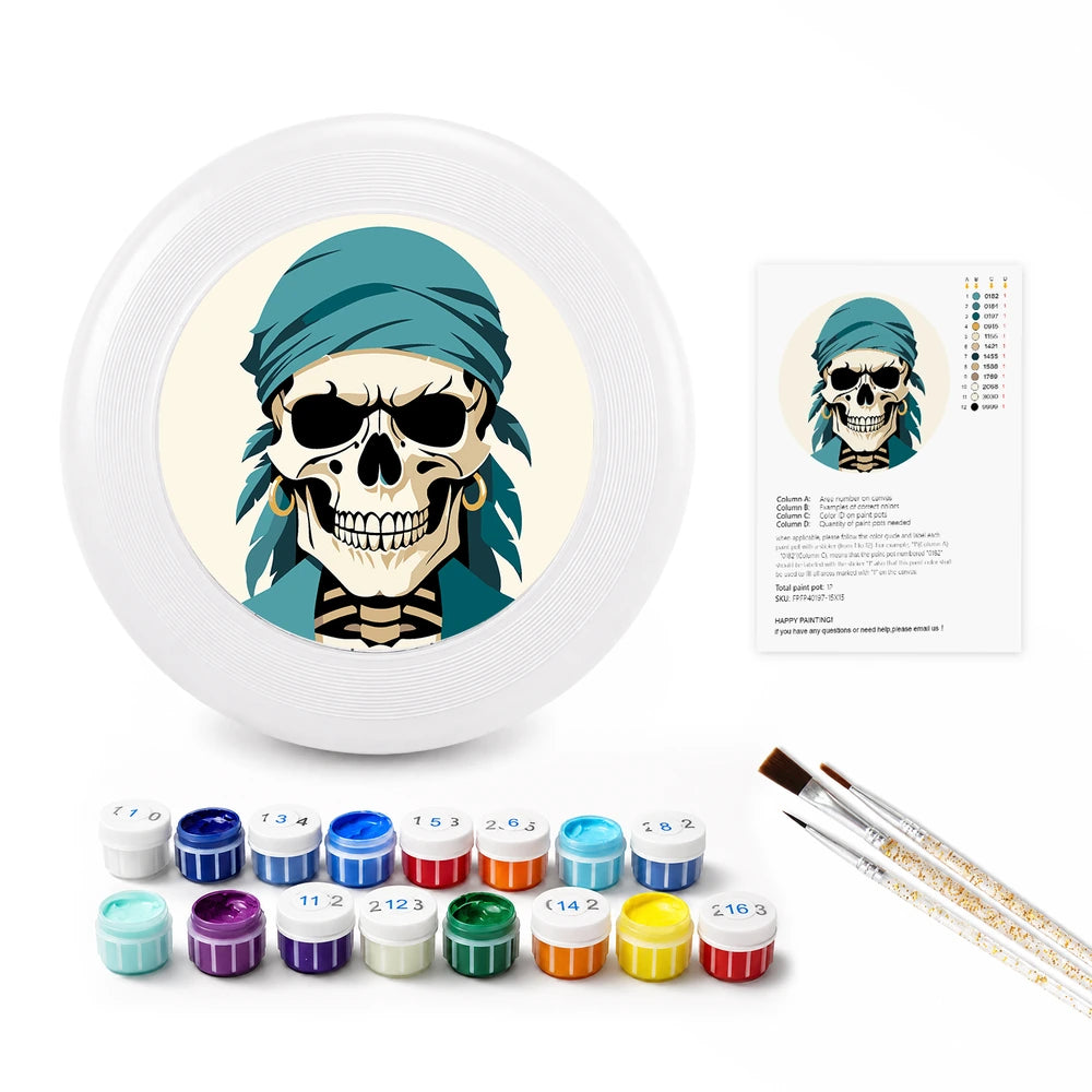
Paint by Numbers - Frisbee | Skull in a Teal Bandana
