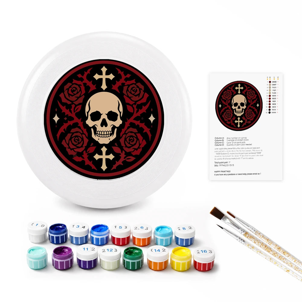 
Paint by Numbers - Frisbee | Skull with Roses