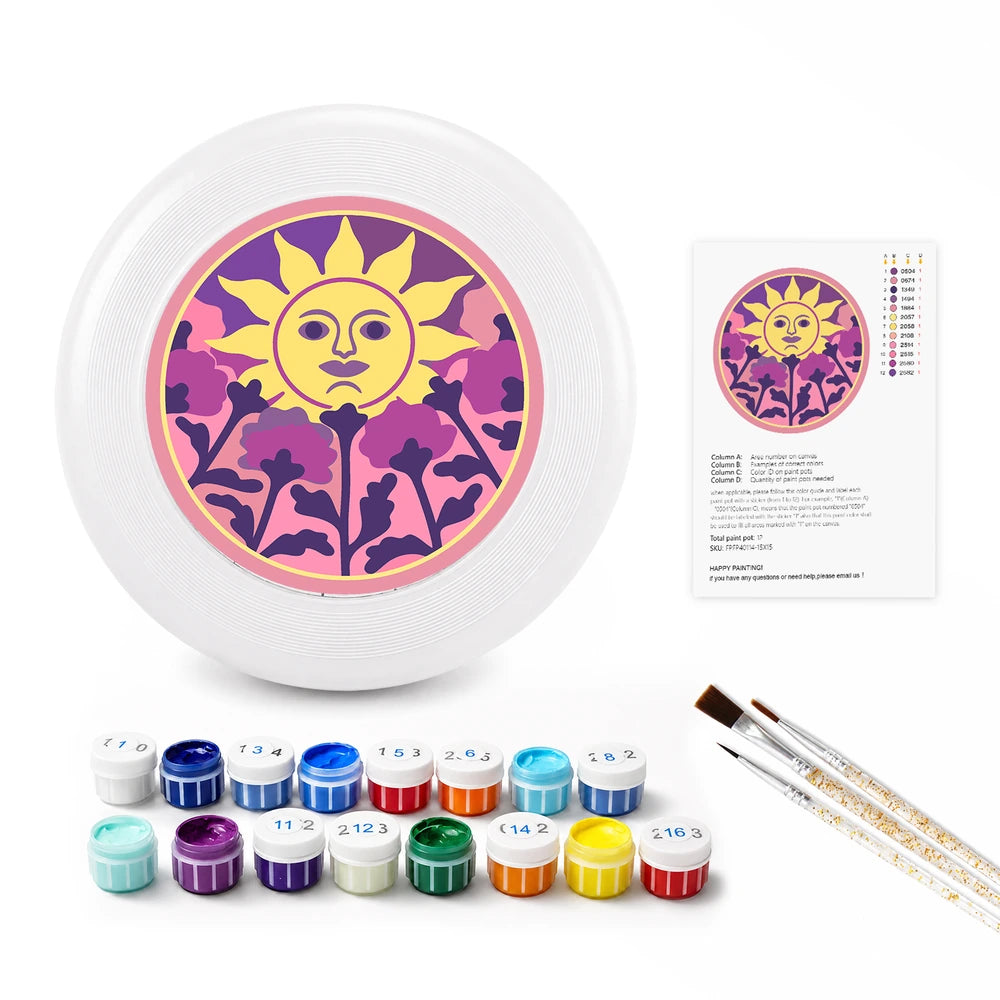 Paint by Numbers - Frisbee | Sun Face and Thistles