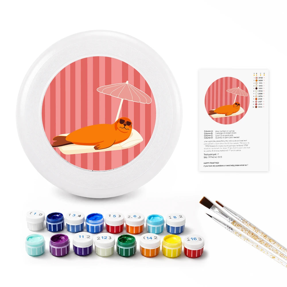 
Paint by Numbers - Frisbee | Sunbathing Cat