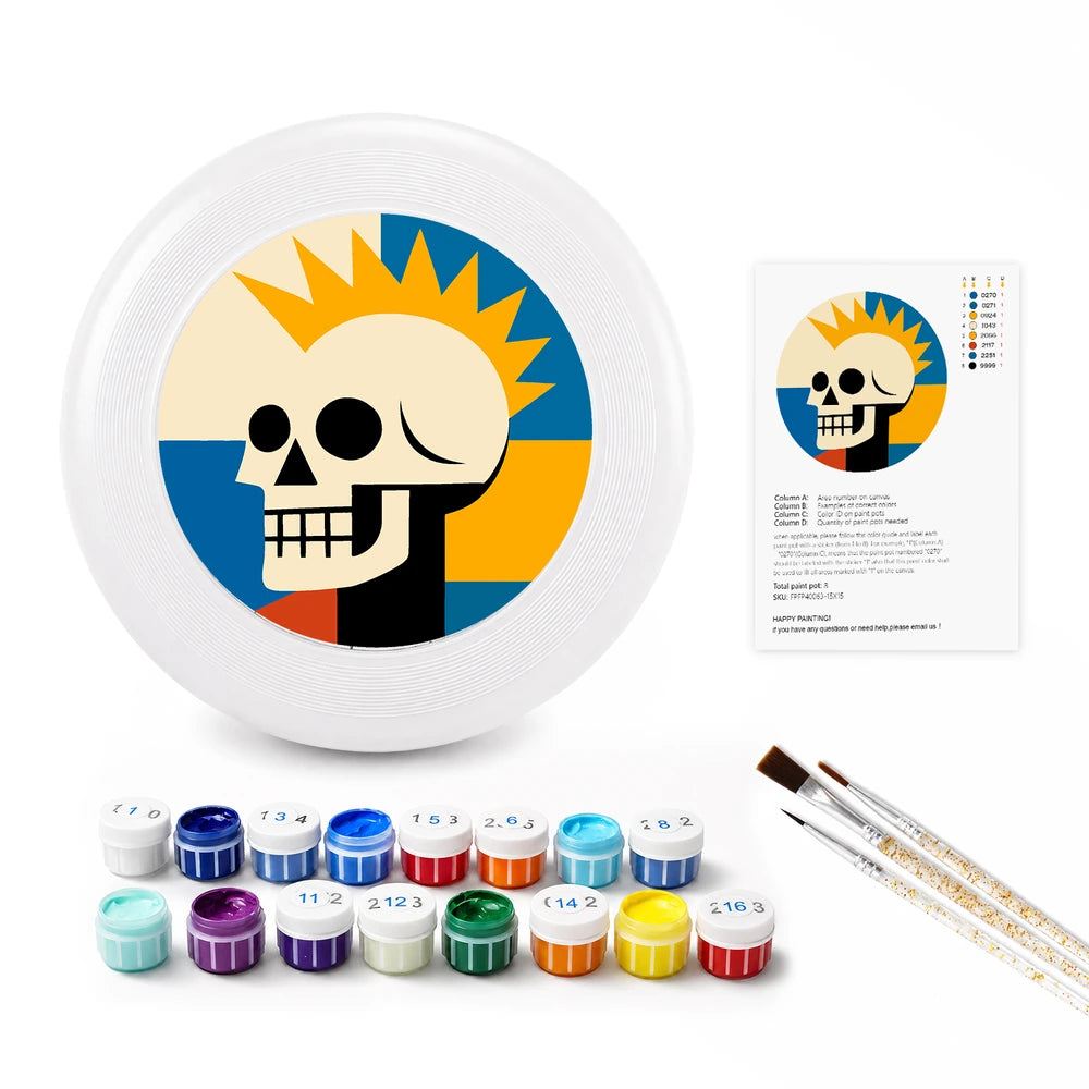Paint by Numbers - Frisbee | Sunburst Skull