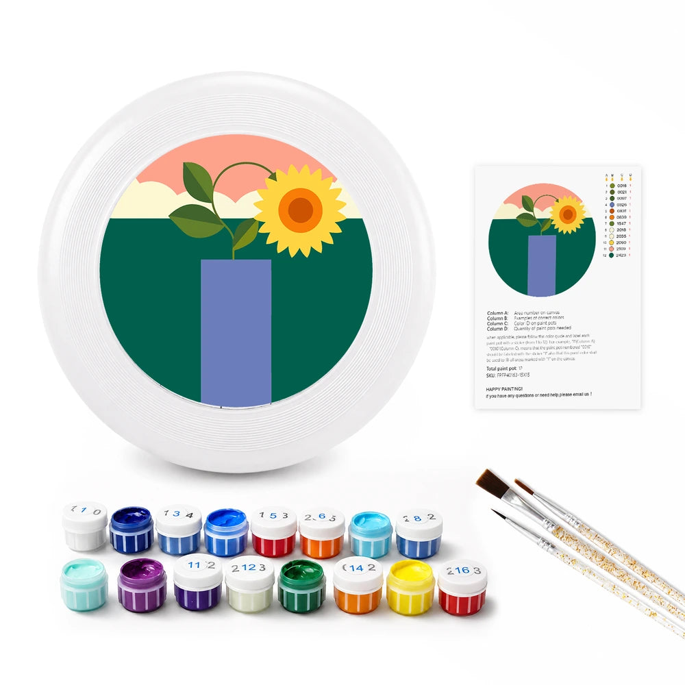 
Paint by Numbers - Frisbee | Sunflower in a Vase