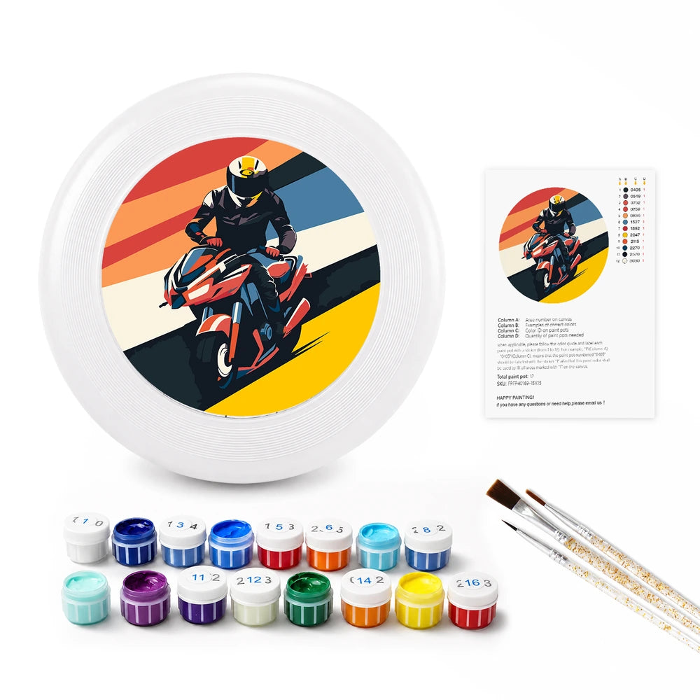 
Paint by Numbers - Frisbee | Sunset Motorcycle Rider