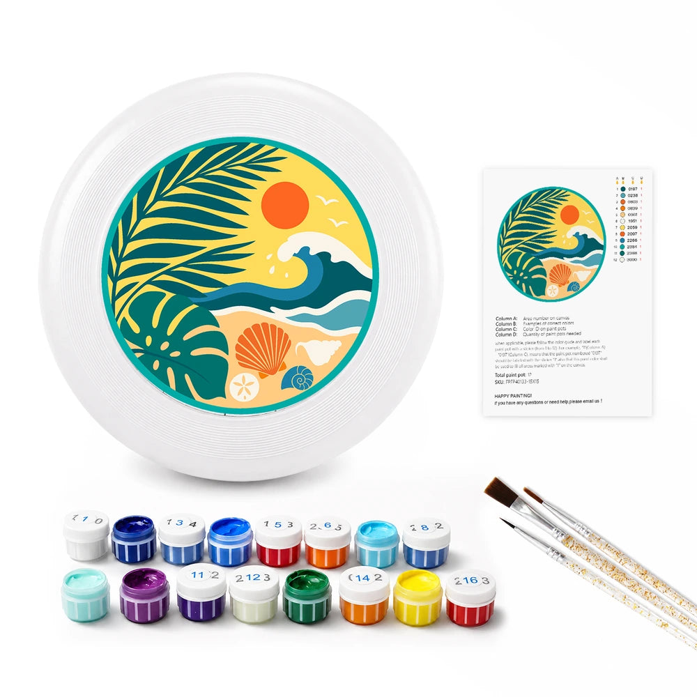 
Paint by Numbers - Frisbee | Tropical Beach Circle