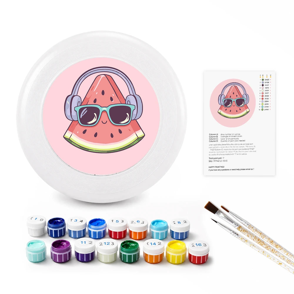 Paint by Numbers - Frisbee | Watermelon with Headphones