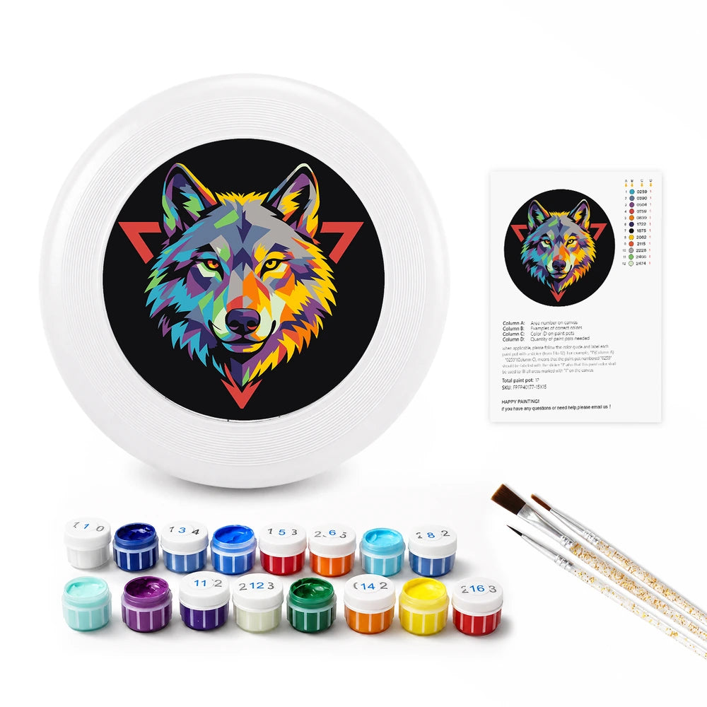 Paint by Numbers - Frisbee | Wolf Head Emblem