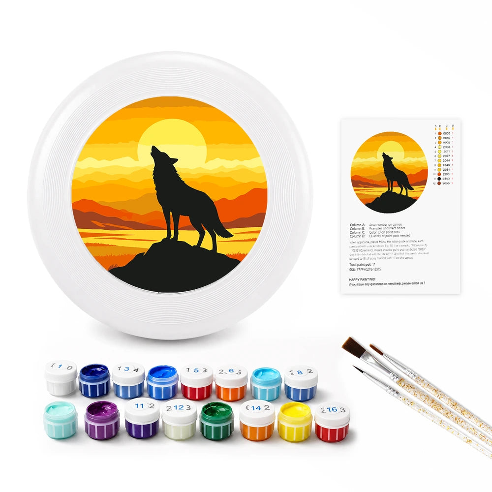 Paint by Numbers - Frisbee | Wolf at Sunset